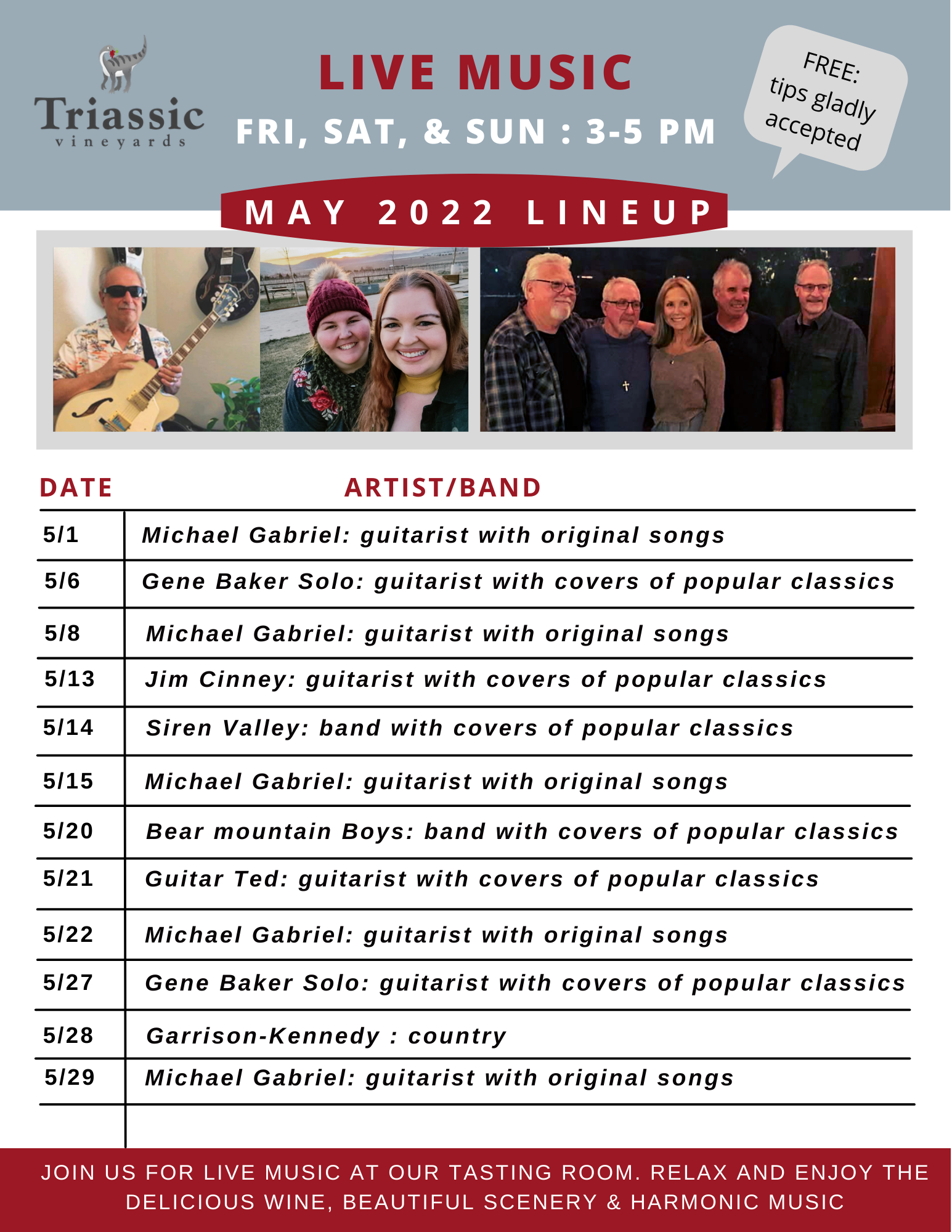 May 2022 Music Lineup